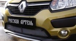 1 799 р. Защитная сетка решетки переднего бампера РА  Renault Sandero Stepway  (B8) (2014-2018)  с доставкой в г. Санкт‑Петербург. Увеличить фотографию 1