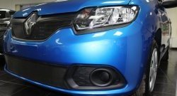 1 469 р. Нижняя сетка на бампер Russtal (черная) Renault Sandero (B8) дорестайлинг (2014-2018)  с доставкой в г. Санкт‑Петербург. Увеличить фотографию 3