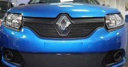 1 469 р. Сетка в решетку радиатора Russtal  Renault Sandero  (B8) (2014-2018) дорестайлинг (черная)  с доставкой в г. Санкт‑Петербург. Увеличить фотографию 1