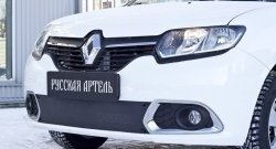 949 р. Зимняя заглушка решетки переднего бампера РА  Renault Sandero  (B8) (2014-2018)  с доставкой в г. Санкт‑Петербург. Увеличить фотографию 1