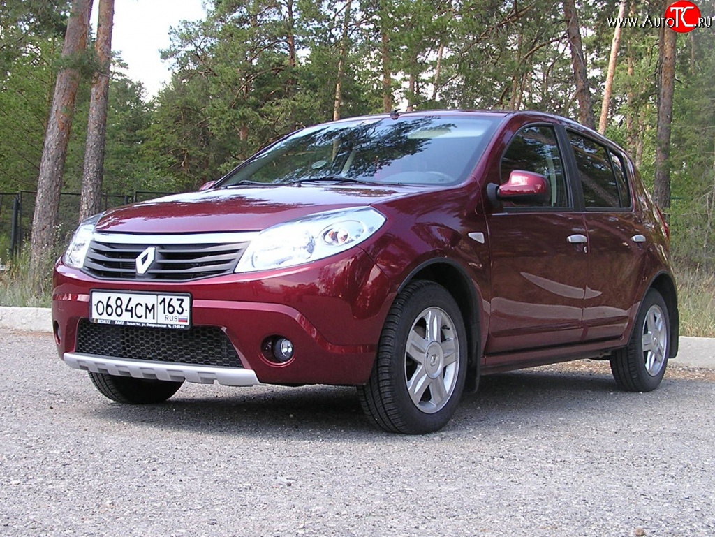 2 799 р. Низкая накладка Kart на передний бампер Renault Sandero (BS) (2009-2014) (Неокрашенная)  с доставкой в г. Санкт‑Петербург