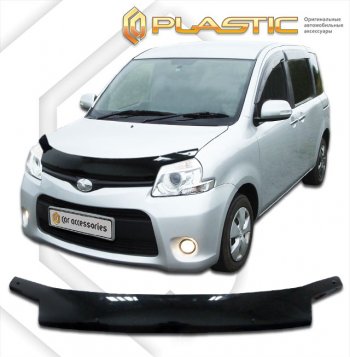 1 899 р. Дефлектор капота CA-Plastic  Toyota Sienta Dice (2011-2015) (Classic черный, без хром. молдинга)  с доставкой в г. Санкт‑Петербург. Увеличить фотографию 1