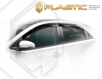 1 839 р. Ветровики дверей CA-Plastic  Honda Civic  9 (2011-2016) FK хэтчбэк (Classic полупрозрачный, Без хром. молдинга)  с доставкой в г. Санкт‑Петербург. Увеличить фотографию 1