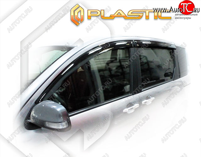 2 079 р. Дефлектора окон (Dice) CA-Plastic  Toyota Sienta Dice (2011-2015) хэтчбек 5 дв. (Classic полупрозрачный, Без хром. молдинга)  с доставкой в г. Санкт‑Петербург