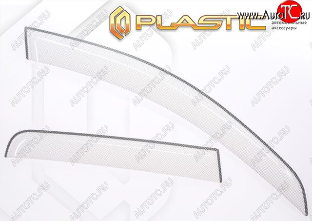 2 159 р. Дефлектора окон CA-Plastic  Renault Symbol  седан (2006-2008) LB 2-ой рестайлинг (Шелкография белая, Без хром. молдинга)  с доставкой в г. Санкт‑Петербург