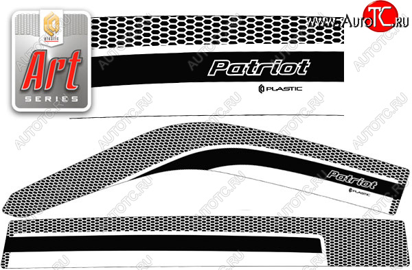 2 299 р. Ветровики дверей CA-Plastic  Уаз Патриот  3163 5 дв. (2005-2013) дорестайлинг (Серия Art черная, без хром. молдинга)  с доставкой в г. Санкт‑Петербург