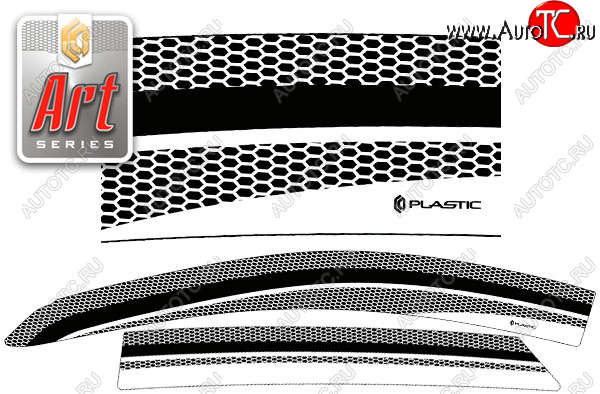 2 159 р. Ветровики дверей CA-Plastic  Hyundai IX35  LM (2009-2018) дорестайлинг, рестайлинг (Серия Art черная, без хром. молдинга, крепление скотч)  с доставкой в г. Санкт‑Петербург