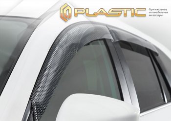 2 299 р. Ветровики дверей CA-Plastic  Toyota Sienta  NCP80 (2003-2015) дорестайлинг, 1-ое пополение 1-ый рестайлинг, 2-ой рестайлинг (Серия Art графит, без хром. молдинга)  с доставкой в г. Санкт‑Петербург. Увеличить фотографию 2