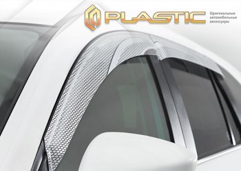 2 199 р. Ветровики дверей CA-Plastic  Toyota Sienta  NCP80 (2003-2015) дорестайлинг, 1-ое пополение 1-ый рестайлинг, 2-ой рестайлинг (Серия Art серебро, без хром. молдинга)  с доставкой в г. Санкт‑Петербург. Увеличить фотографию 2