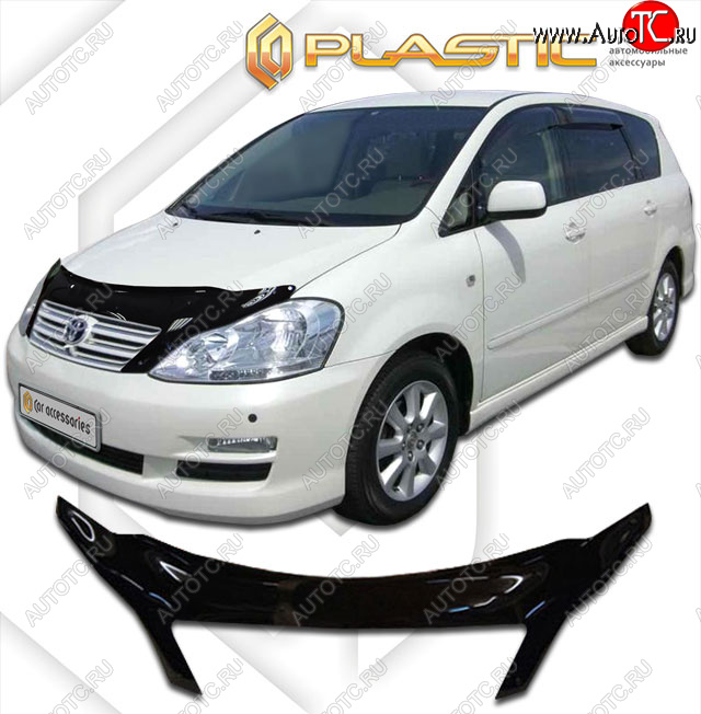 2 459 р. Дефлектор капота (exclusive) CA-Plastic Toyota Ipsum ACM20 рестайлинг (2003-2009) (Classic чёрный, Без надписи)  с доставкой в г. Санкт‑Петербург