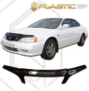 2 199 р. Дефлектор капота (exclusive) CA-Plastic  Honda Saber  2 (1998-2001) (Classic чёрный, Без надписи)  с доставкой в г. Санкт‑Петербург. Увеличить фотографию 1