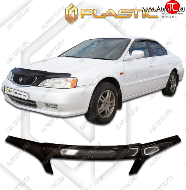 2 199 р. Дефлектор капота (exclusive) CA-Plastic  Honda Saber  2 (1998-2001) (Classic чёрный, Без надписи)  с доставкой в г. Санкт‑Петербург