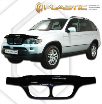 2 799 р. Дефлектор капота (exclusive) CA-Plastic  BMW X5  E53 (2003-2006) рестайлинг (Classic чёрный, Без надписи)  с доставкой в г. Санкт‑Петербург. Увеличить фотографию 1