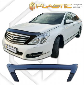 2 459 р. Дефлектор капота (exclusive) CA-Plastic  Nissan Teana  2 J32 (2008-2014) (Classic чёрный, Без надписи)  с доставкой в г. Санкт‑Петербург. Увеличить фотографию 1