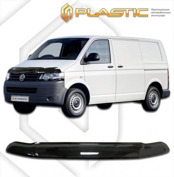 3 299 р. Дефлектор капота (exclusive) CA-Plastic  Volkswagen Caravelle  T5 (2009-2015) (Classic чёрный, Без надписи)  с доставкой в г. Санкт‑Петербург. Увеличить фотографию 1