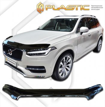2 799 р. Дефлектор капота (exclusive) CA-Plastic  Volvo XC90  L (2015-2024) (Classic чёрный, Без надписи)  с доставкой в г. Санкт‑Петербург. Увеличить фотографию 1