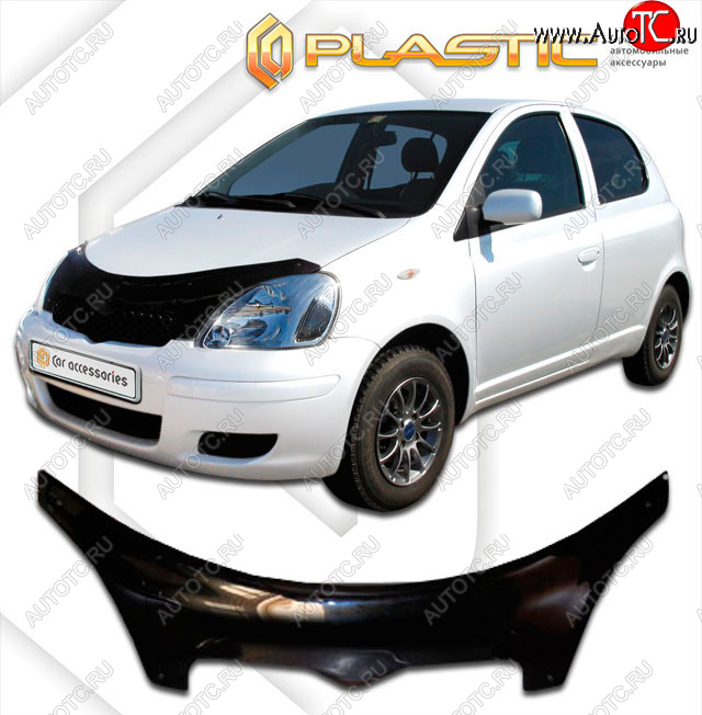 2 459 р. Дефлектор капота (exclusive) CA-Plastic  Toyota Vitz  XP10 (1999-2005) (Classic чёрный, Без надписи)  с доставкой в г. Санкт‑Петербург