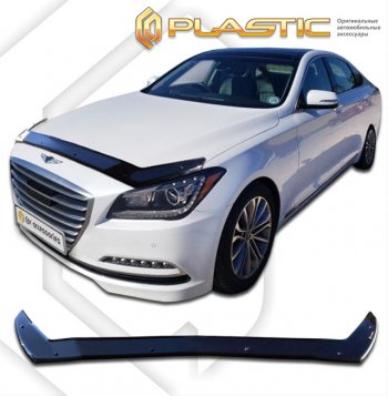 2 199 р. Дефлектор капота (exclusive) CA-Plastic  GENESIS G80  DH (2017-2020) (Classic чёрный, Без надписи)  с доставкой в г. Санкт‑Петербург. Увеличить фотографию 1