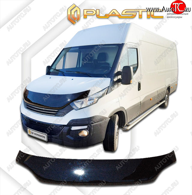 2 459 р. Дефлектор капота (exclusive) CA-Plastic  Iveco Daily (2014-2019) (Classic чёрный, Без надписи)  с доставкой в г. Санкт‑Петербург