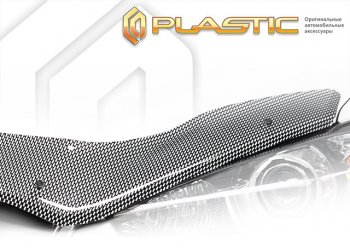 2 899 р. Дефлектор капота CA-Plastic Exclusive  Hyundai Tucson  1 JM (2004-2010) (Шелкография карбон серебро)  с доставкой в г. Санкт‑Петербург. Увеличить фотографию 1