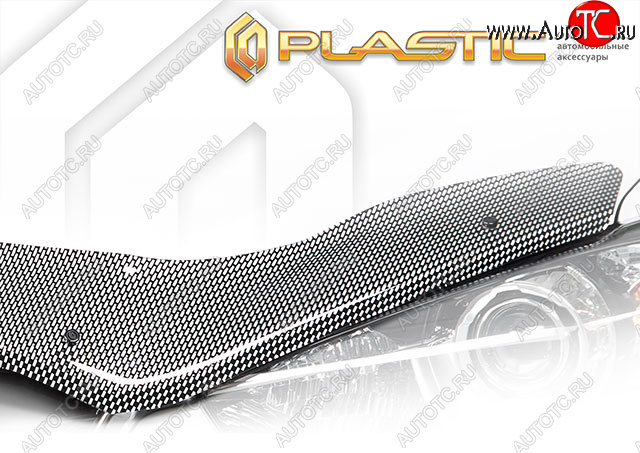 2 899 р. Дефлектор капота CA-Plastic Exclusive  Hyundai Tucson  1 JM (2004-2010) (Шелкография карбон серебро)  с доставкой в г. Санкт‑Петербург