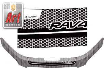 2 299 р. Дефлектор капота CA-Plastic Exclusive  Toyota RAV4  XA305 (2005-2009) (Art чёрная)  с доставкой в г. Санкт‑Петербург. Увеличить фотографию 1