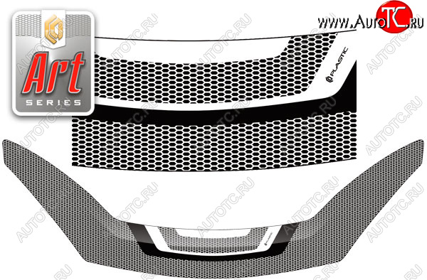 2 299 р. Дефлектор капота CA-Plastic  Renault Sandero  (BS) (2009-2014) (Art чёрная)  с доставкой в г. Санкт‑Петербург