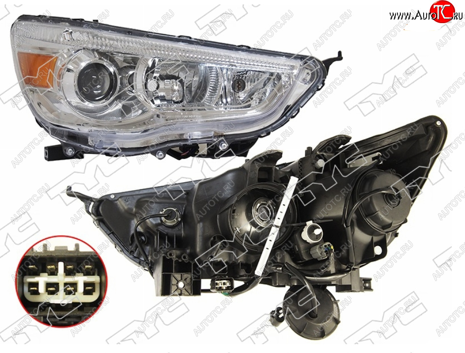 12 899 р. Правая фара (галоген, с электрокорректором) TYC  Mitsubishi ASX (2010-2020) дорестайлинг, 1-ый рестайлинг, 2-ой рестайлинг  с доставкой в г. Санкт‑Петербург