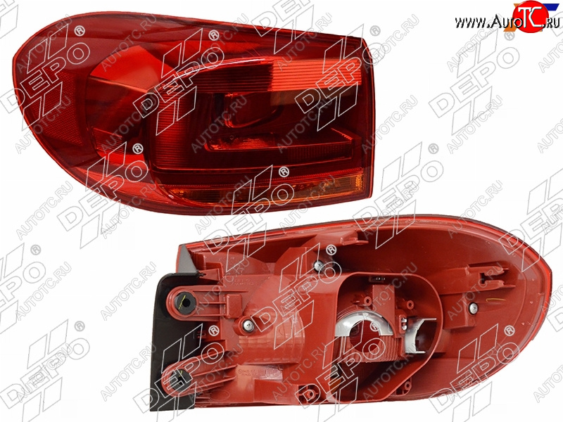 5 999 р. Левый фонарь задний DEPO  Volkswagen Tiguan  NF (2011-2017) рестайлинг  с доставкой в г. Санкт‑Петербург