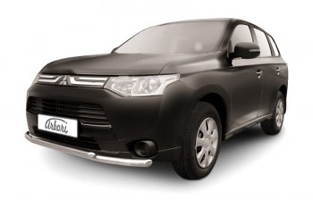 Защита переднего бампера двойная (диаметр 57+42 мм) Arbori Mitsubishi Outlander GF 1-ый рестайлинг (2014-2016)