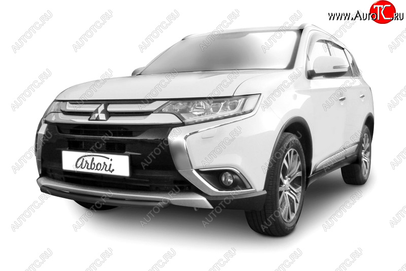 12 349 р. Защита переднего бампера (короткая диаметр 57 мм) Arbori Mitsubishi Outlander GF 2-ой рестайлинг (2015-2018)  с доставкой в г. Санкт‑Петербург