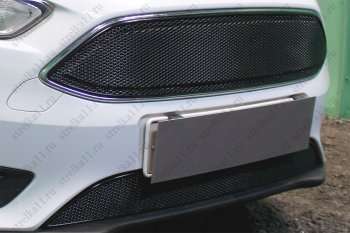 3 999 р. Защитная сетка в бампер (ячейка 4х10 мм, нижняя часть) Alfeco Премиум  Ford Focus  3 (2014-2019) (Чёрная)  с доставкой в г. Санкт‑Петербург. Увеличить фотографию 4
