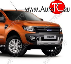 6 949 р. Защитная сетка в бампер (ячейка 4х10 мм.) Alfeco Премиум Ford Ranger DoubleCab дорестайлинг (2011-2016) (Чёрная)  с доставкой в г. Санкт‑Петербург