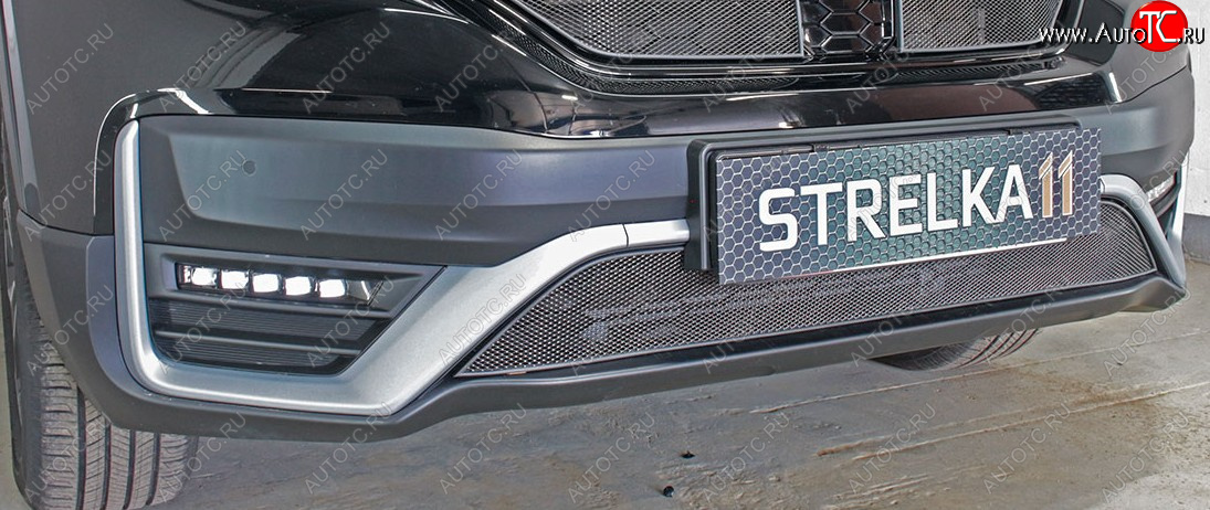 3 079 р. Защитная сетка радиатора в бампер (ячейка 3х7 мм) Стрелка11 Стандарт  Honda CR-V  RW,RT (2019-2024) (черная)  с доставкой в г. Санкт‑Петербург