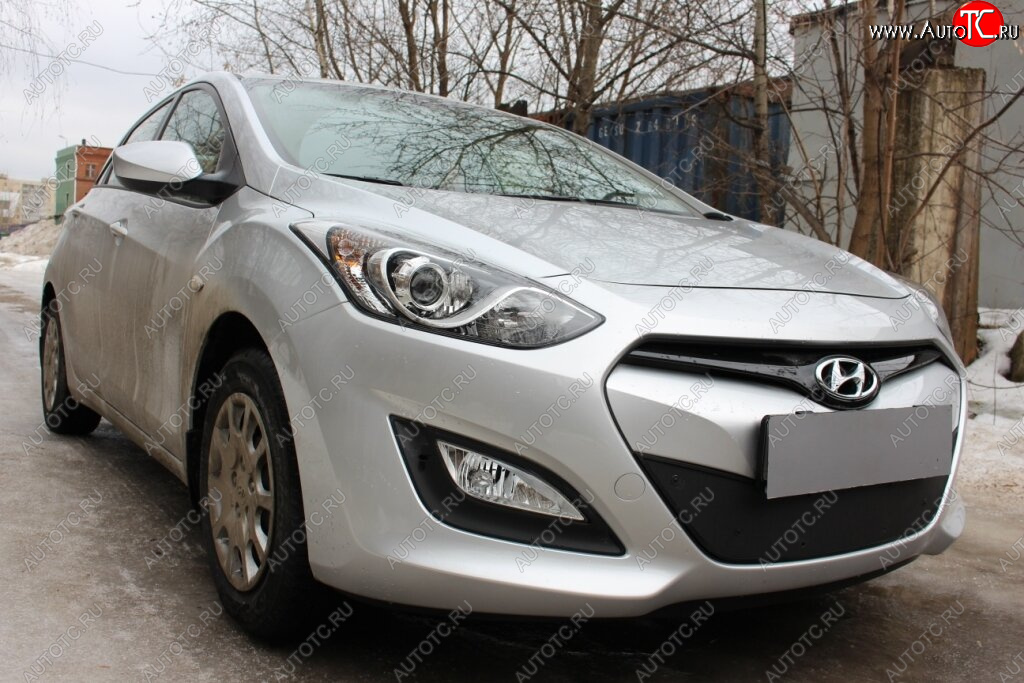 3 179 р.           Защита радиатора Hyundai i30 2013-2015 black  Hyundai I30  2 GD (2011-2015) (черная)  с доставкой в г. Санкт‑Петербург