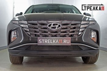 Защитная сетка радиатора в бампер (ячейка 3х7 мм) Стрелка11 Стандарт Hyundai Tucson 4 NX4 (2020-2022)