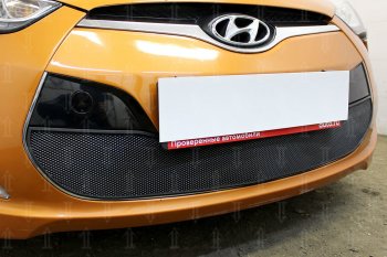 Защитная сетка радиатора в бампер (ячейка 3х7 мм) Стрелка11 Стандарт Hyundai Veloster дорестайлинг (2011-2018)