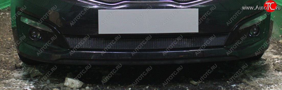 2 769 р. Защитная сетка радиатора в бампер (ячейка 3х7 мм, низ) Стрелка11 Стандарт  KIA Ceed  2 JD (2015-2018) (черная)  с доставкой в г. Санкт‑Петербург