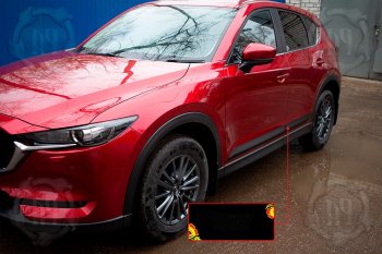 1 089 р. Передний левый молдинг на дверь Русская Артель  Mazda CX-5  KF (2016-2024) (Поверхность глянец, Неокрашенный)  с доставкой в г. Санкт‑Петербург. Увеличить фотографию 1