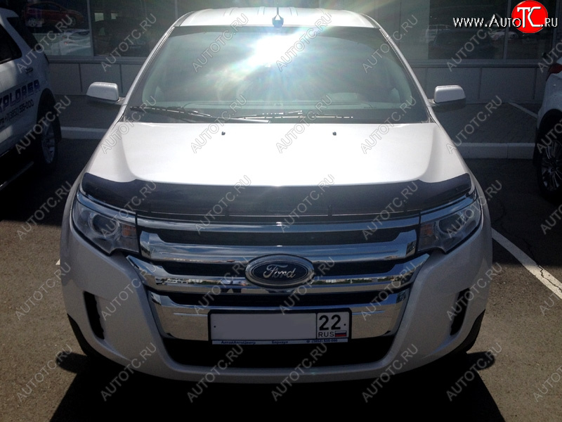 2 879 р. Дефлектор капота SIM Ford Edge U387 рестайлинг (2011-2015)  с доставкой в г. Санкт‑Петербург