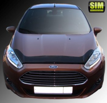 2 879 р. Дефлектор капота SIM Ford Fiesta 6 седан рестайлинг (2012-2019)  с доставкой в г. Санкт‑Петербург. Увеличить фотографию 1