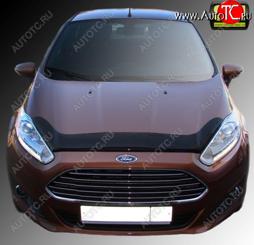 2 879 р. Дефлектор капота SIM Ford Fiesta 6 седан рестайлинг (2012-2019)  с доставкой в г. Санкт‑Петербург