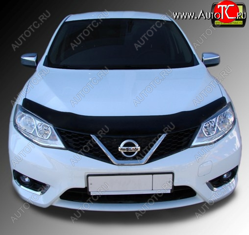 1 329 р. Дефлектор капота SIM Nissan Tiida 2 хэтчбек C13 дорестайлинг (2015-2016)  с доставкой в г. Санкт‑Петербург