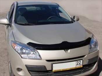 2 879 р. Дефлектор капота SIM Renault Megane хэтчбэк 5 дв. дорестайлинг (2008-2012)  с доставкой в г. Санкт‑Петербург. Увеличить фотографию 1