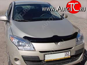 2 879 р. Дефлектор капота SIM Renault Megane хэтчбэк 5 дв. дорестайлинг (2008-2012)  с доставкой в г. Санкт‑Петербург