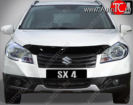 2 699 р. Дефлектор капота SIM Suzuki SX4 JYB, JYA хэтчбэк дорестайлинг (2013-2016)  с доставкой в г. Санкт‑Петербург