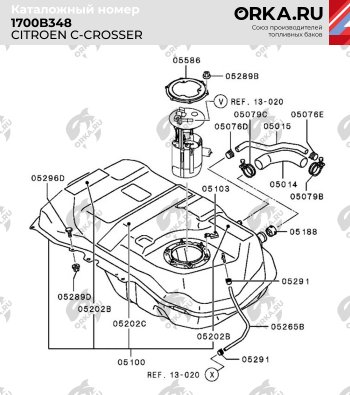 19 999 р. Топливный бак (пластик, 50 л.) BAKPLAST  CITROEN C-crosser (2007-2012)  с доставкой в г. Санкт‑Петербург. Увеличить фотографию 2