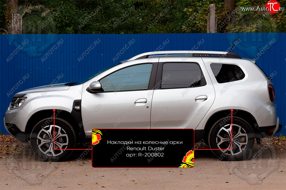 4 799 р. Накладки на колесные арки Вариант 2 Русская Артель  Renault Duster  HM (2020-2024) (Поверхность текстурная)  с доставкой в г. Санкт‑Петербург