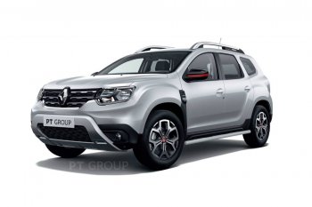 6 849 р. Защита порогов (прямая, Ø63 мм) Petroil Tuning  Renault Duster  HM (2020-2024)  с доставкой в г. Санкт‑Петербург. Увеличить фотографию 1