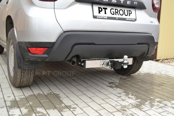 18 399 р. Фаркоп (с нержавеющей накладкой) Petroil Tuning Renault Duster HM (2020-2024) (Без заглушки )  с доставкой в г. Санкт‑Петербург. Увеличить фотографию 3